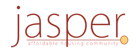 The image is a logo for a housing community called "Jasper".